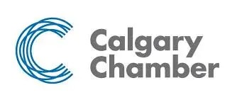 Logo: Blue circular 'C' shape, text 'Calgary Chamber' in grey.