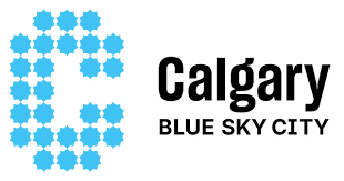 Blue star-shaped C logo with text: Calgary Blue Sky City